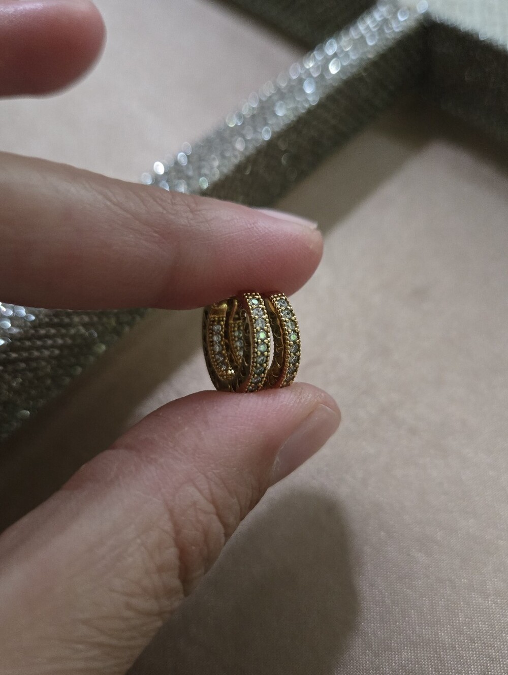 Pandora Pavé Heart Hoop Gold Plated Earrings - Picture 8 of 12